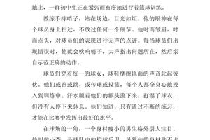 篮球刻苦训练的详细描写